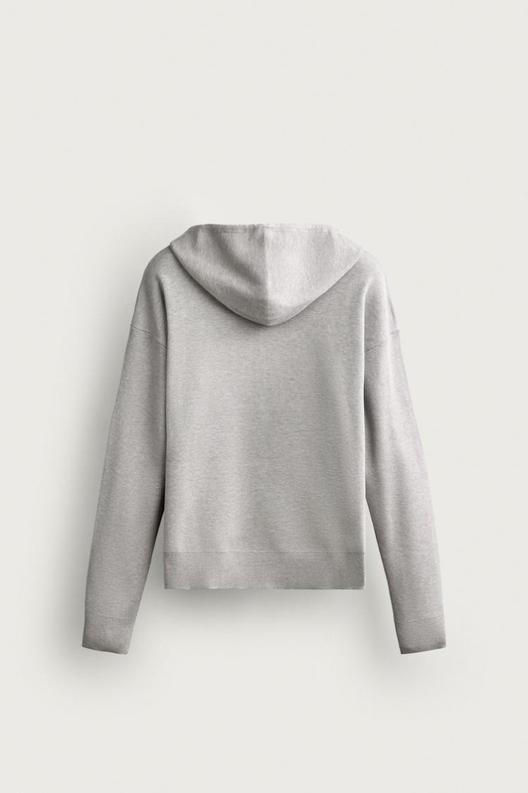 Zara SOFT KNIT HOODIE — Gray marl