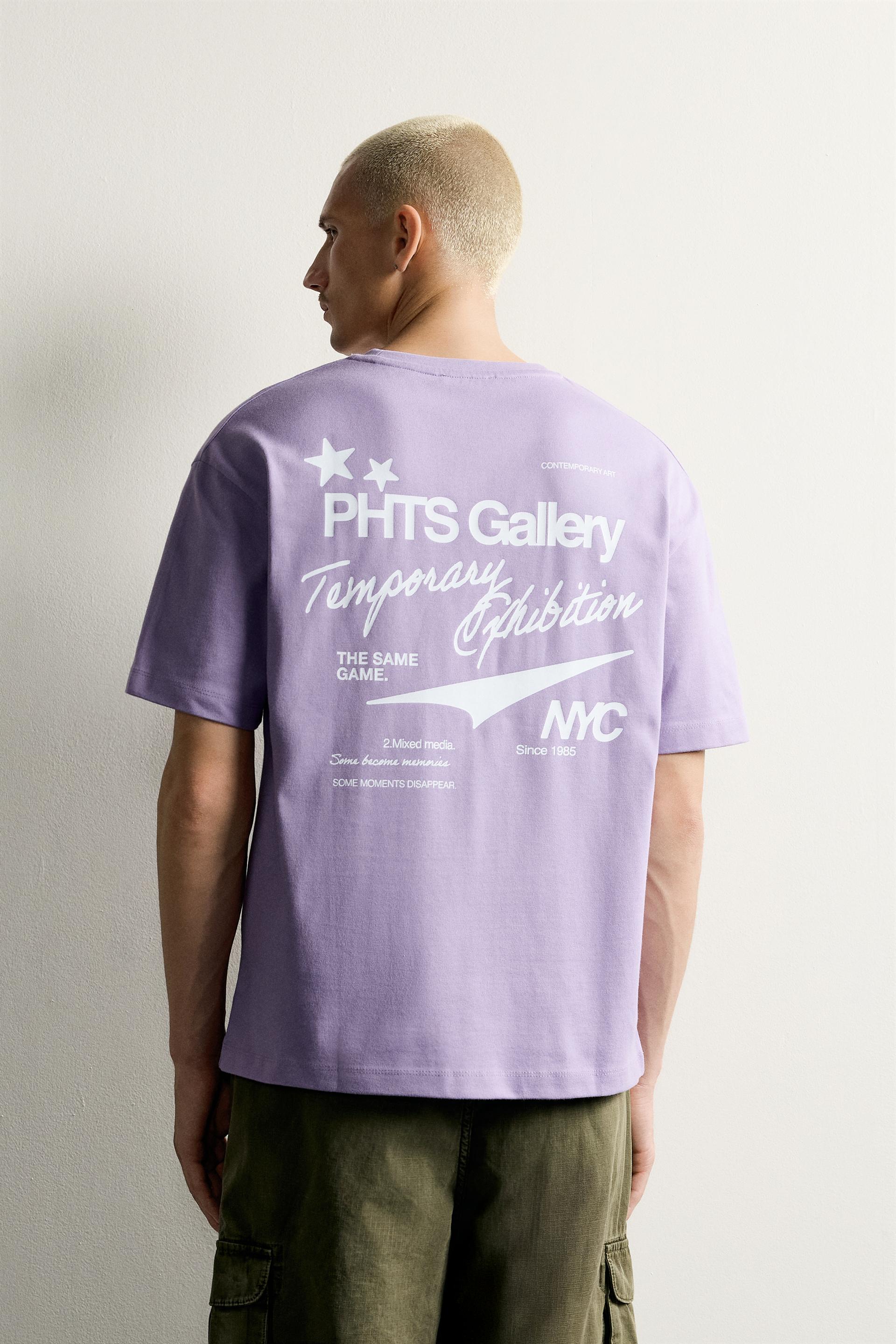 Zara Graphic Print Relaxed Tee — Lilac