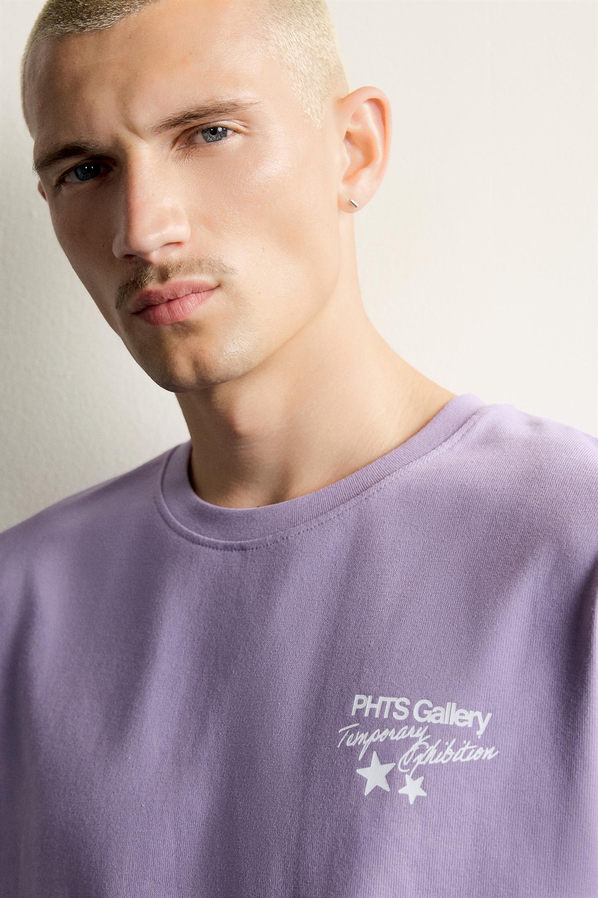 Zara Graphic Print Relaxed Tee — Lilac
