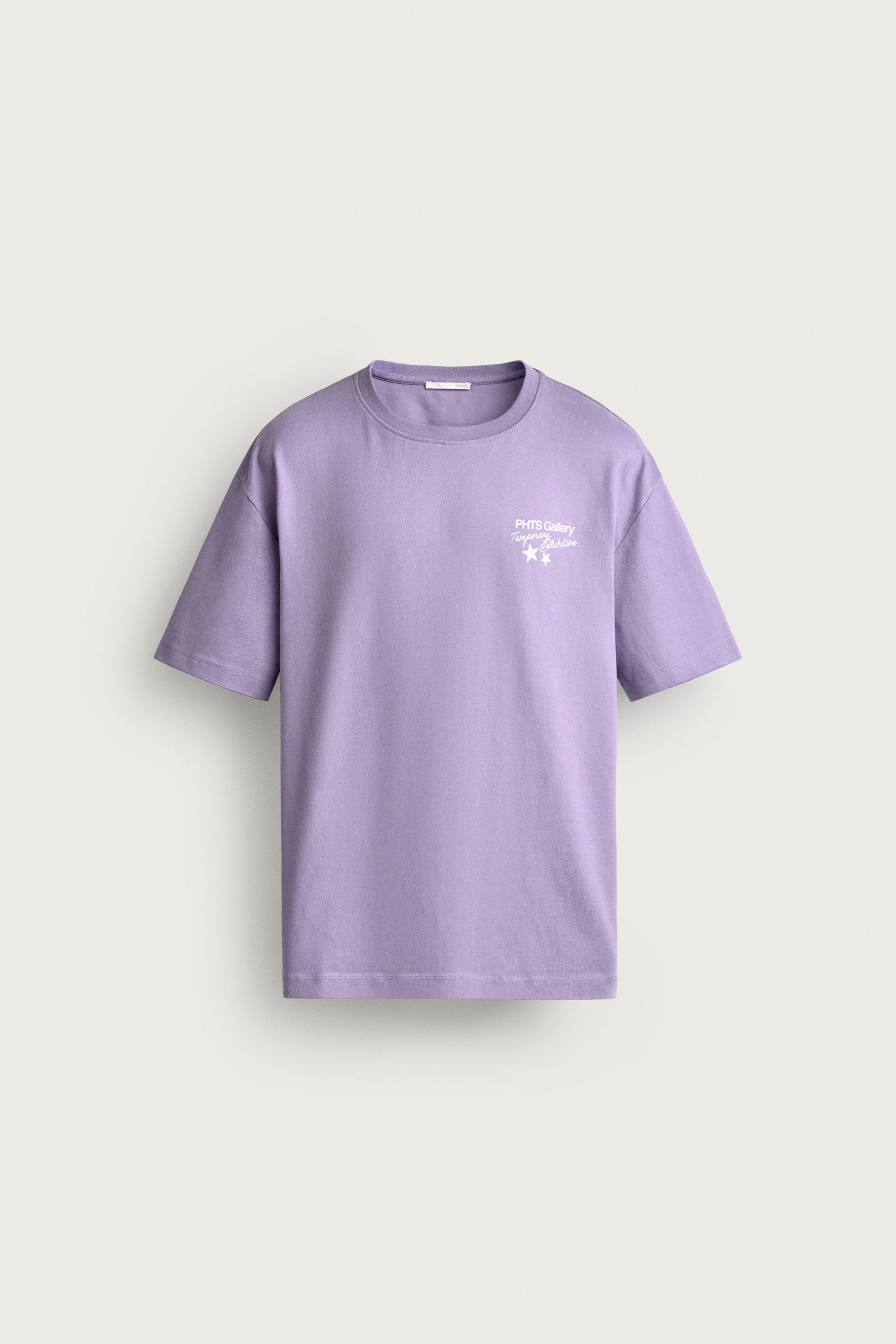 Zara Graphic Print Relaxed Tee — Lilac