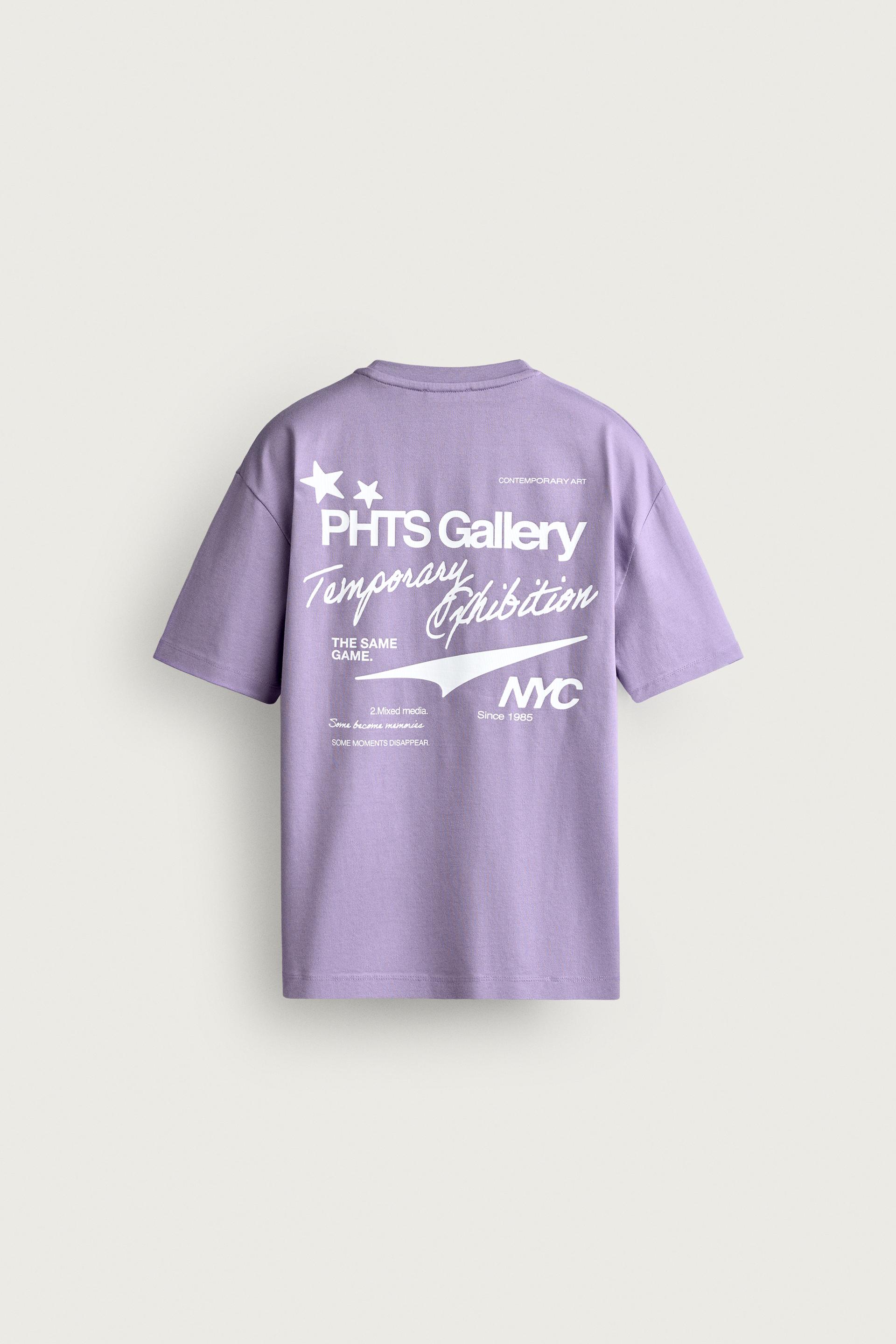 Zara Graphic Print Relaxed Tee — Lilac