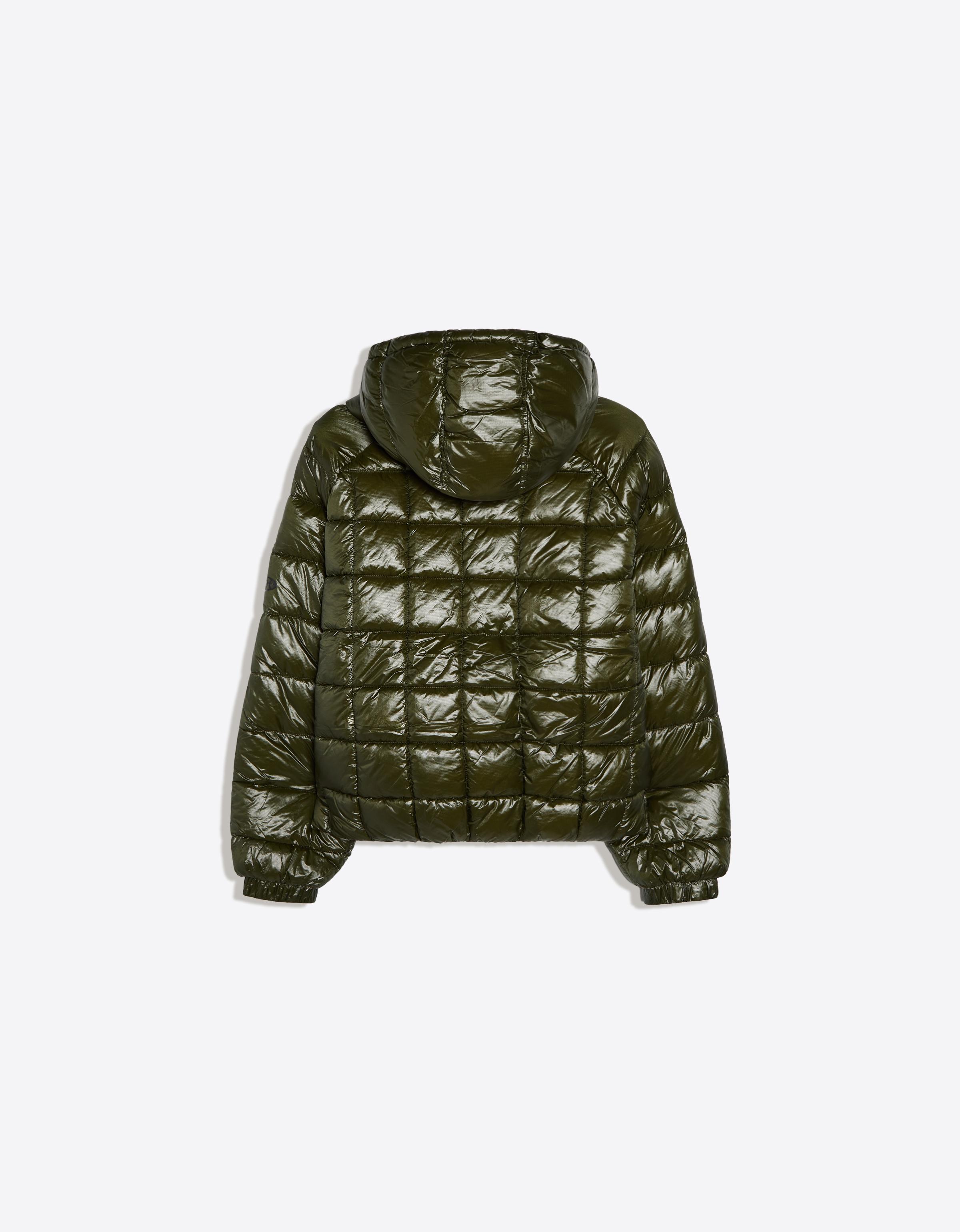 Bershka Blouson capuche matelassé quadrillé — Olive