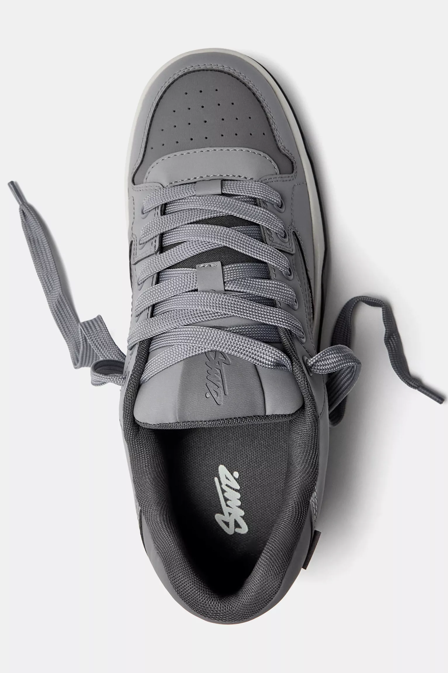 Pull&Bear Everyday Leather Sneakers — Grey