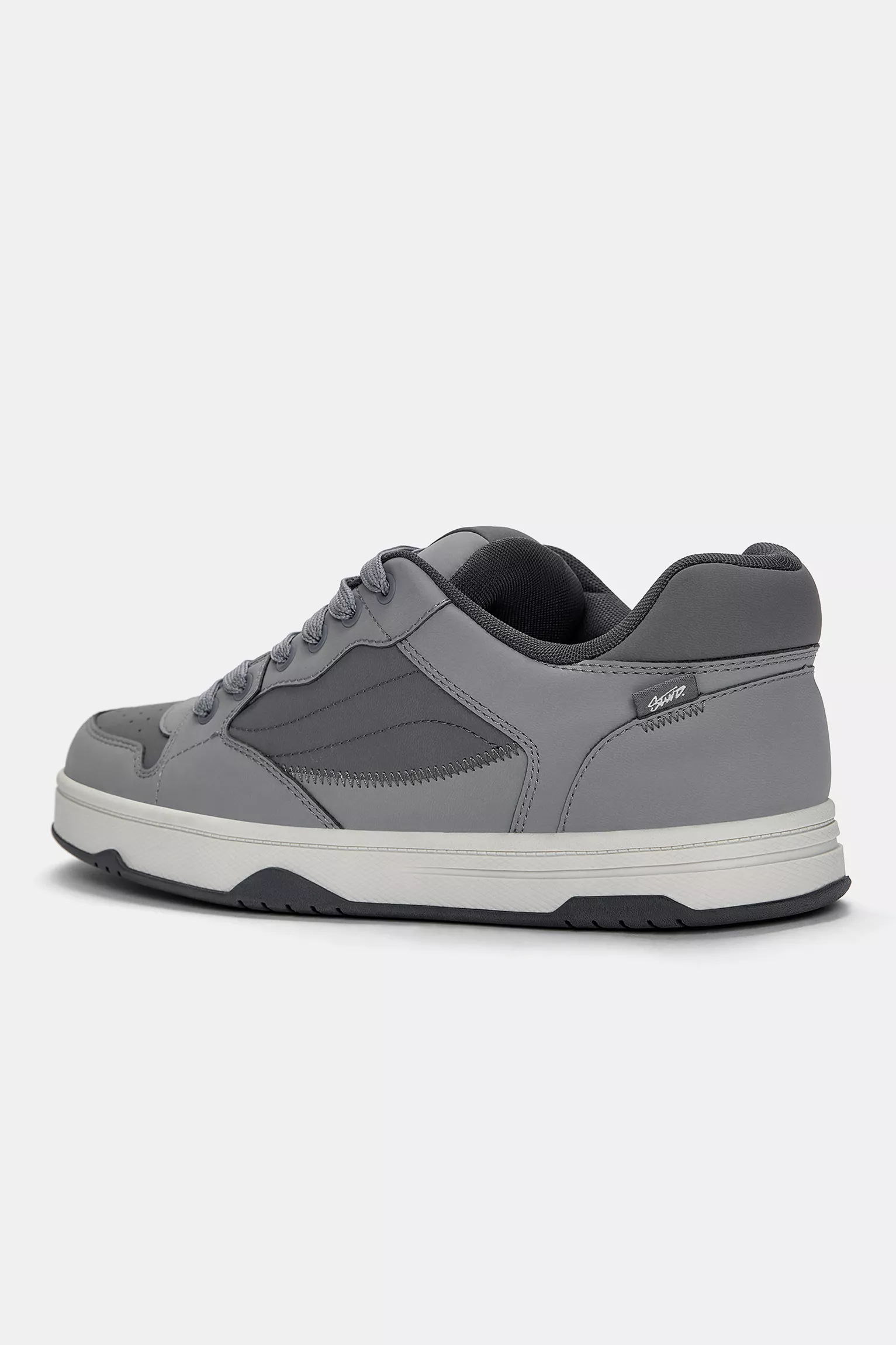 Pull&Bear Everyday Leather Sneakers — Grey