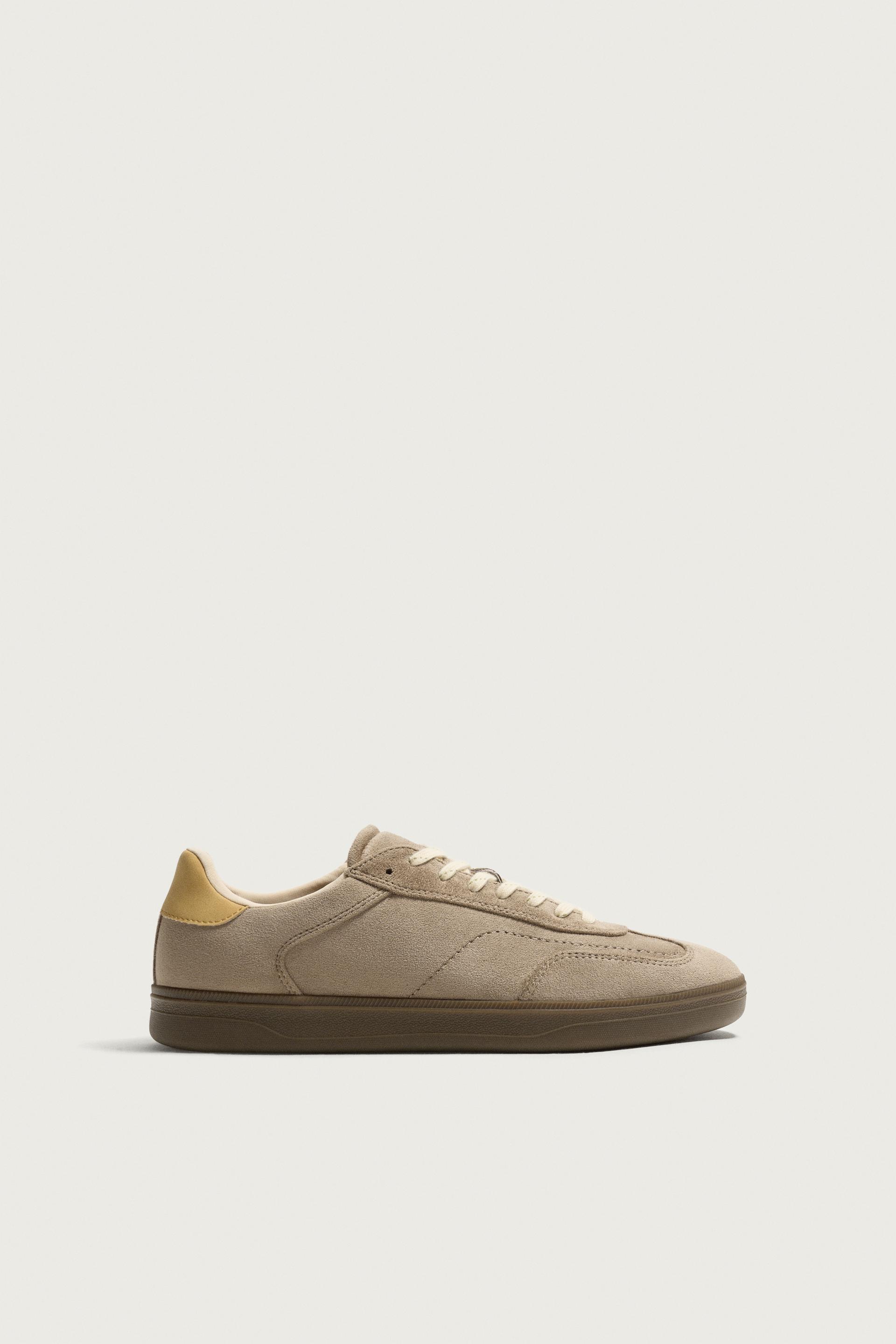 Zara Retro Court Sneaker — Camel