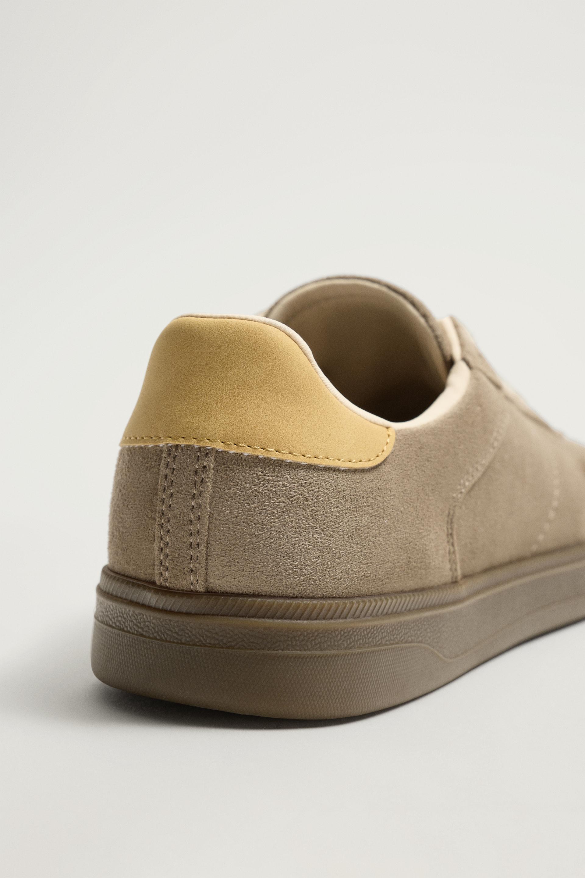 Zara Retro Court Sneaker — Camel