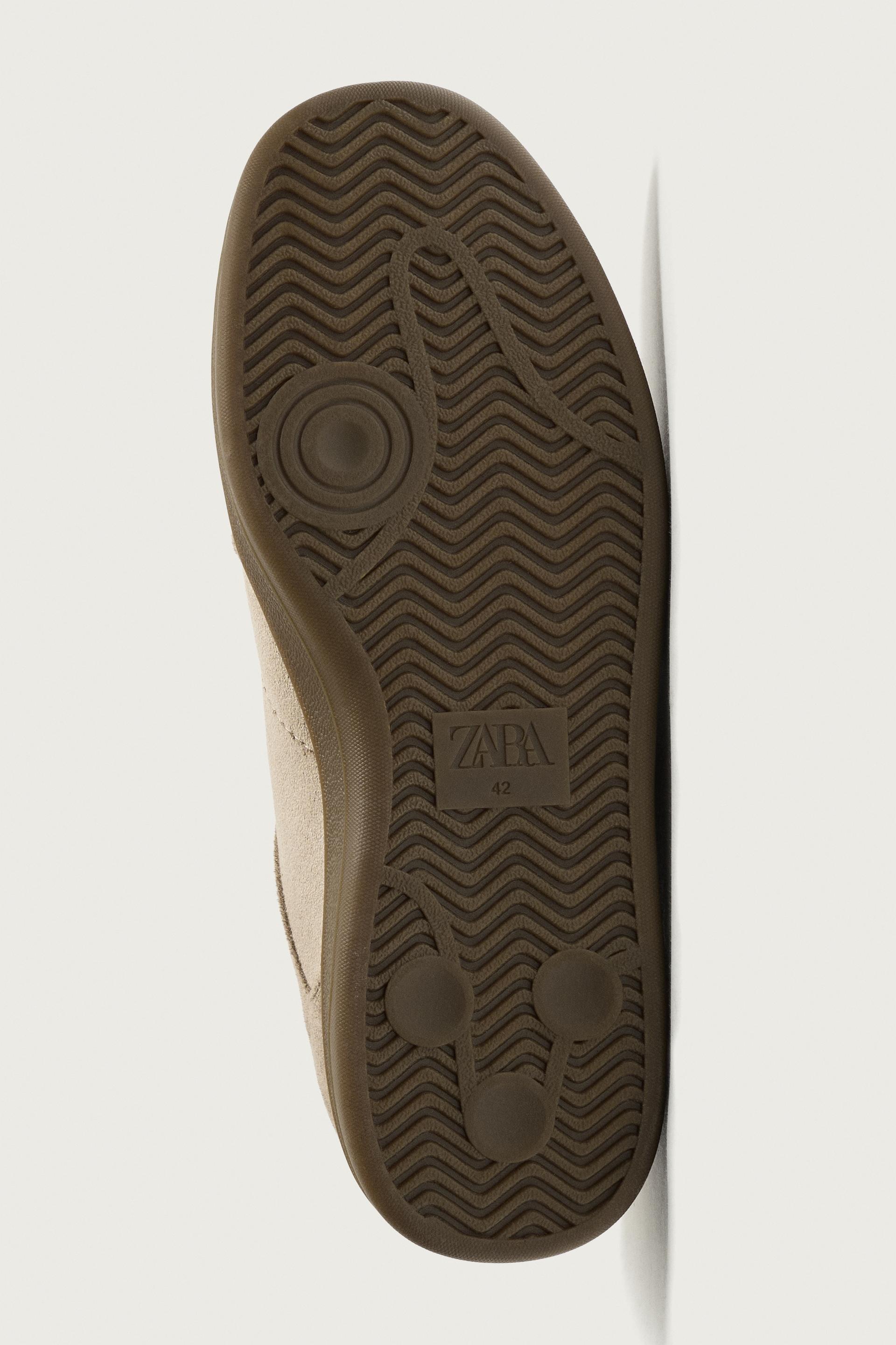 Zara Retro Court Sneaker — Camel