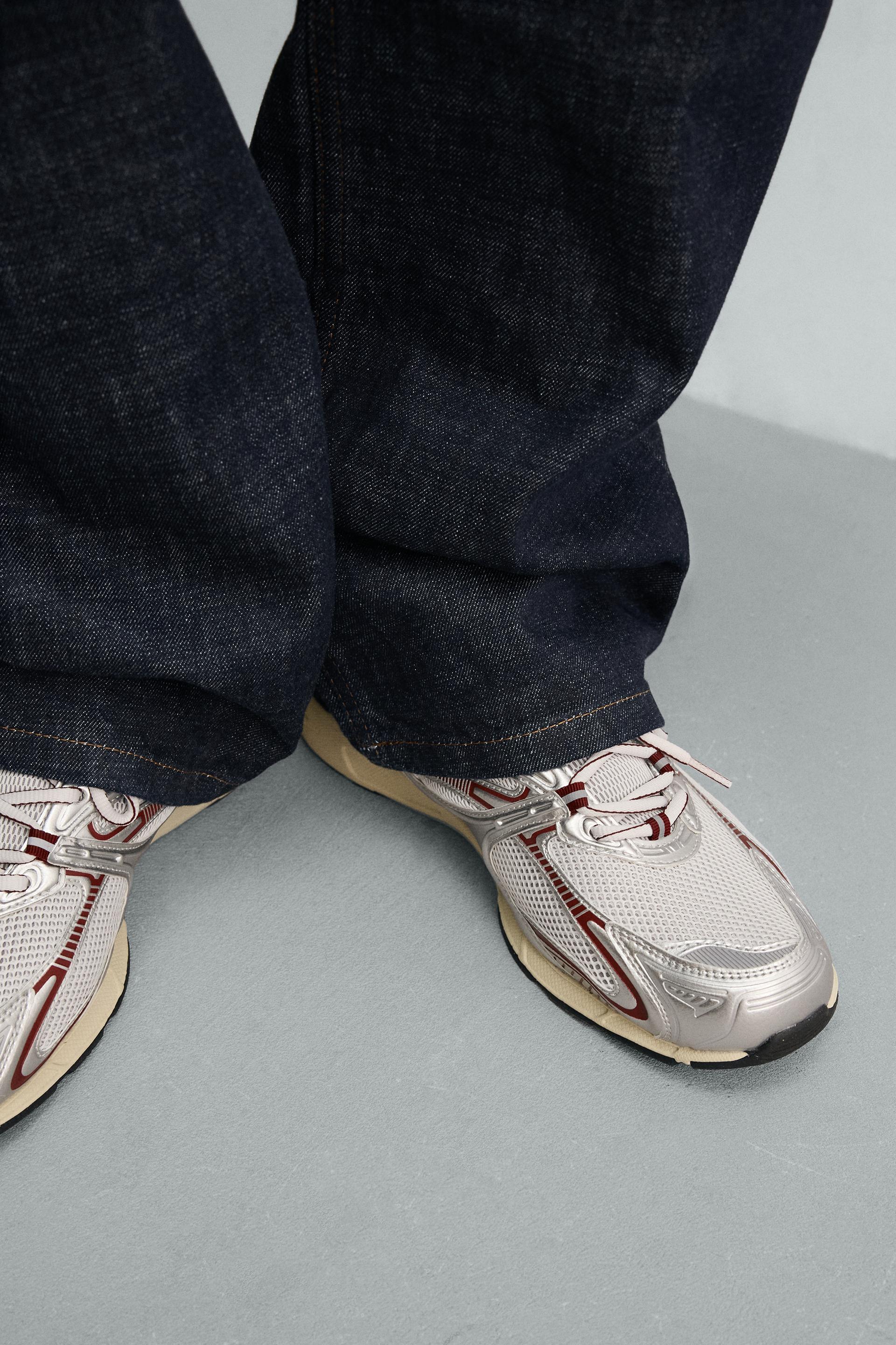 Zara Volumized Runner Sneaker — Silver