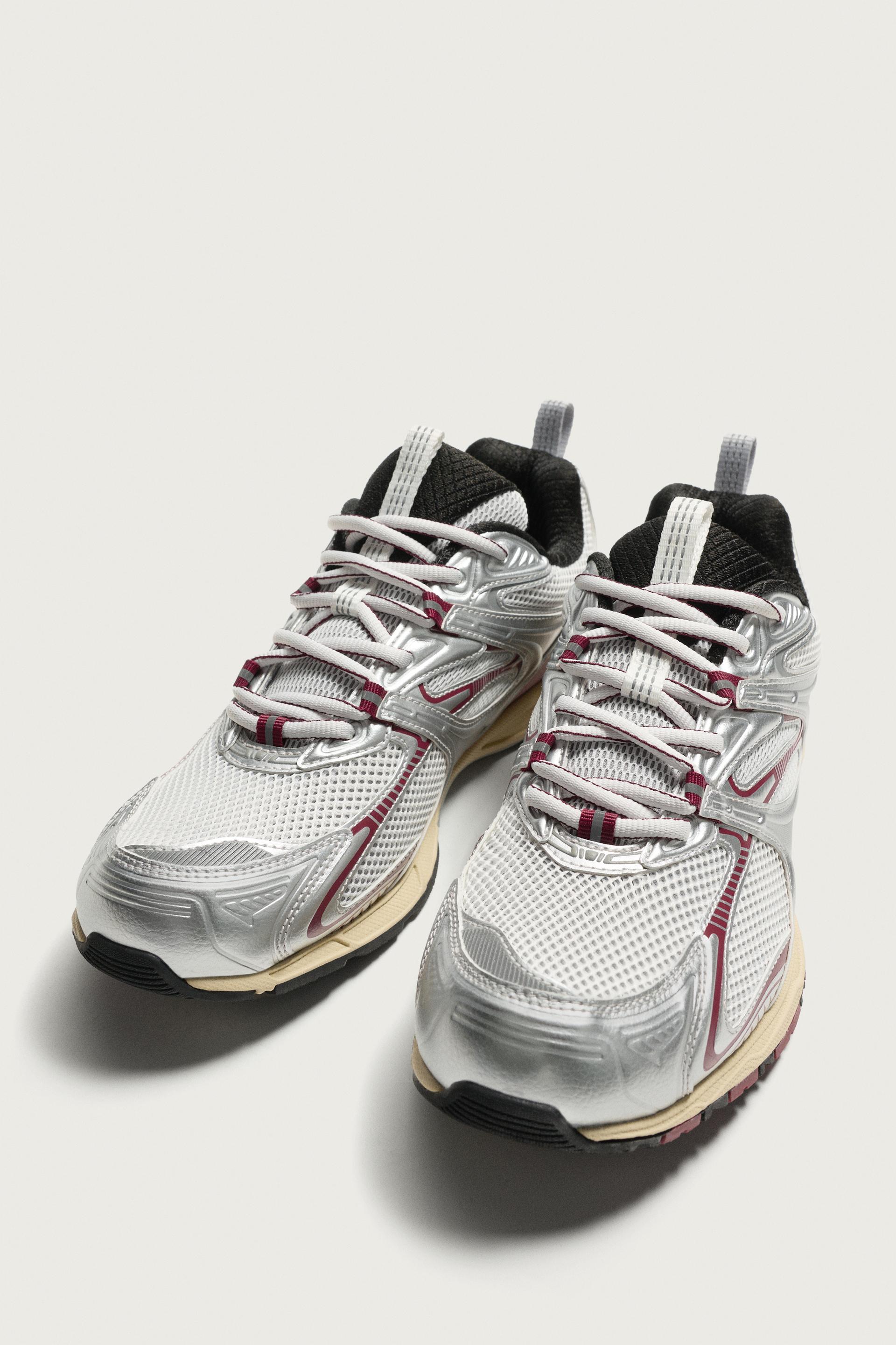 Zara Volumized Runner Sneaker — Silver