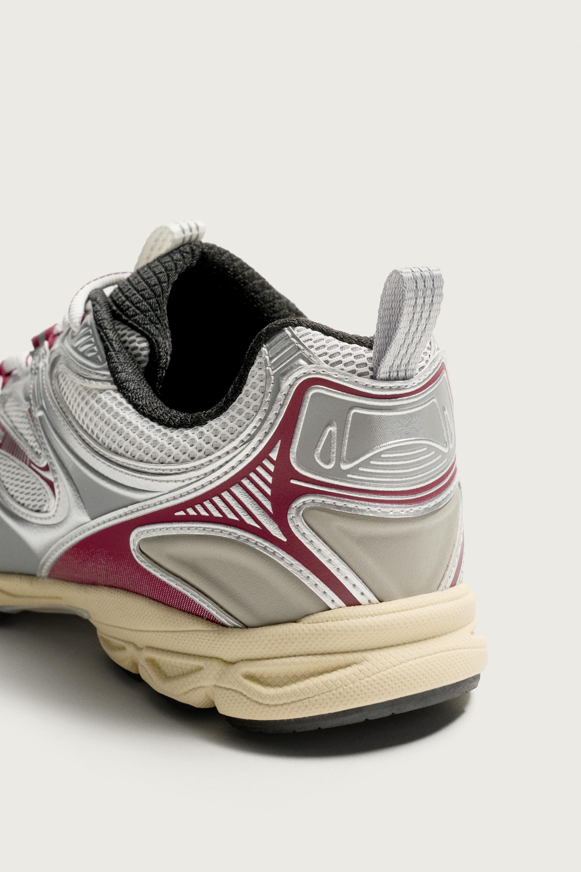 Zara Volumized Runner Sneaker — Silver