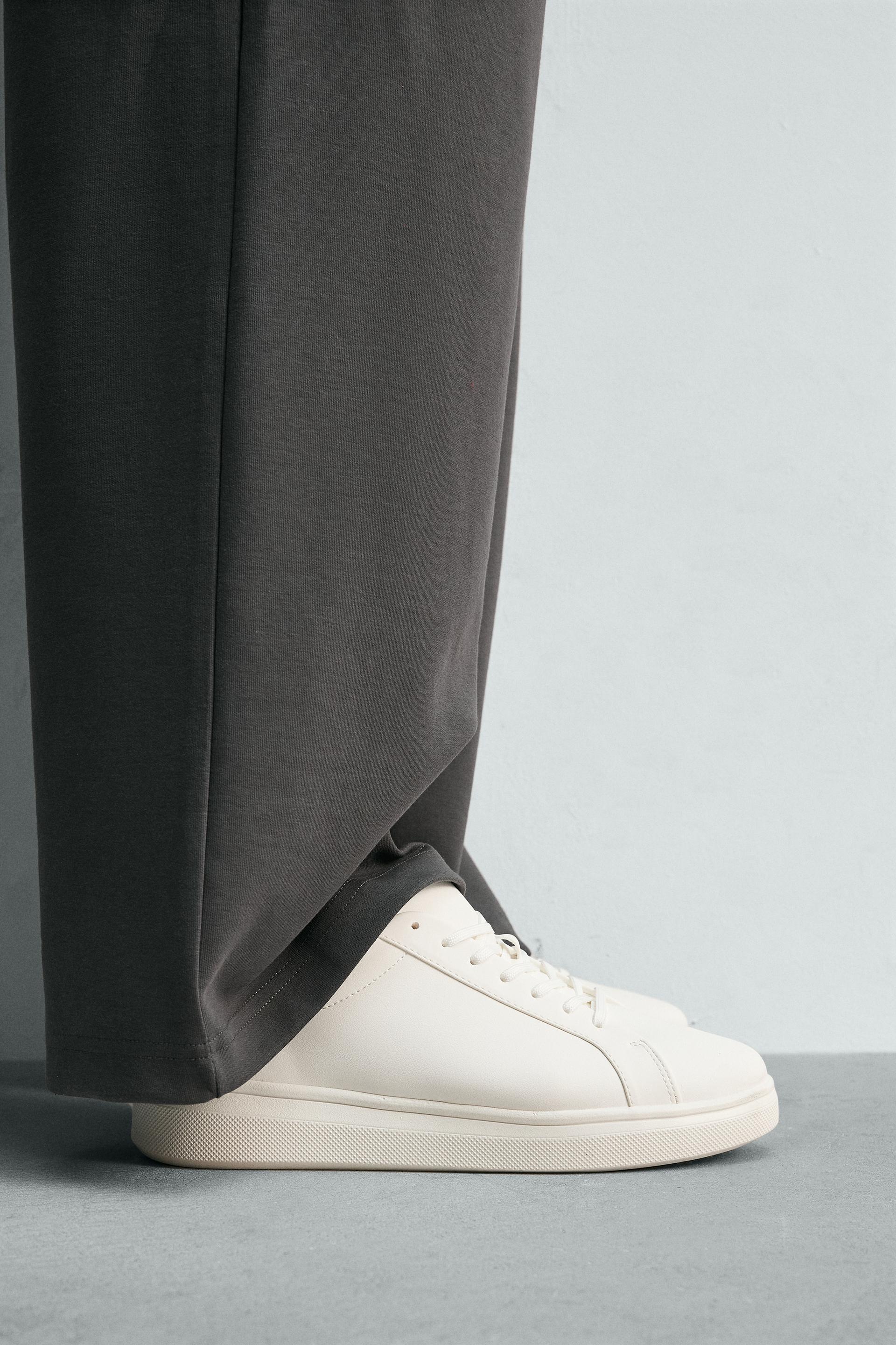 Zara Chunky Lace-Up Sneakers — White