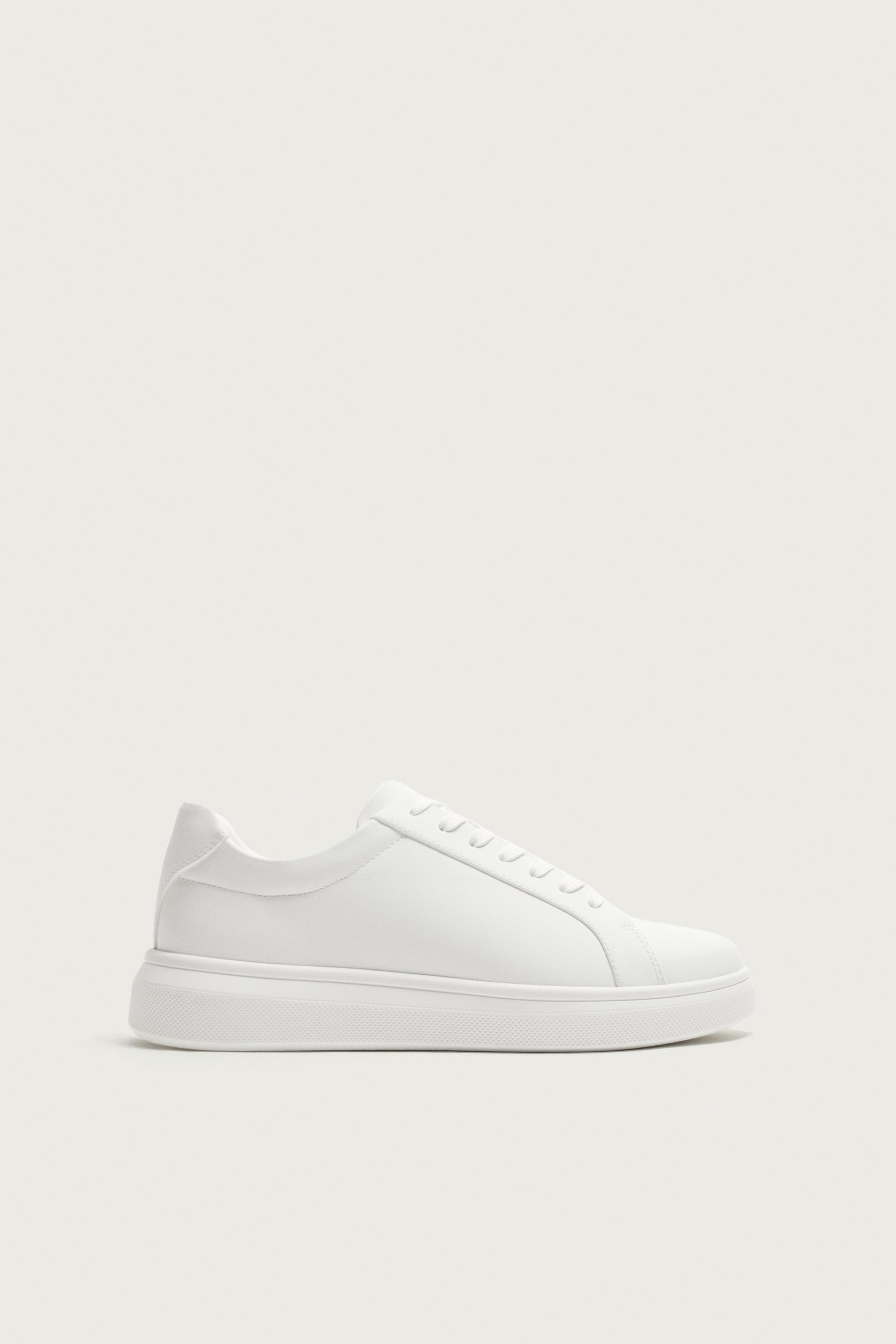 Zara Chunky Lace-Up Sneakers — White