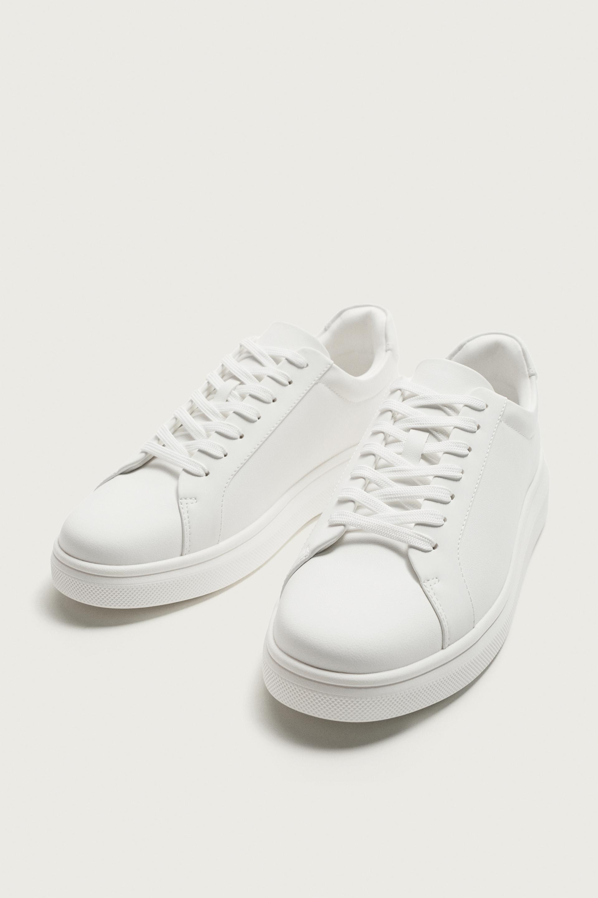 Zara Chunky Lace-Up Sneakers — White
