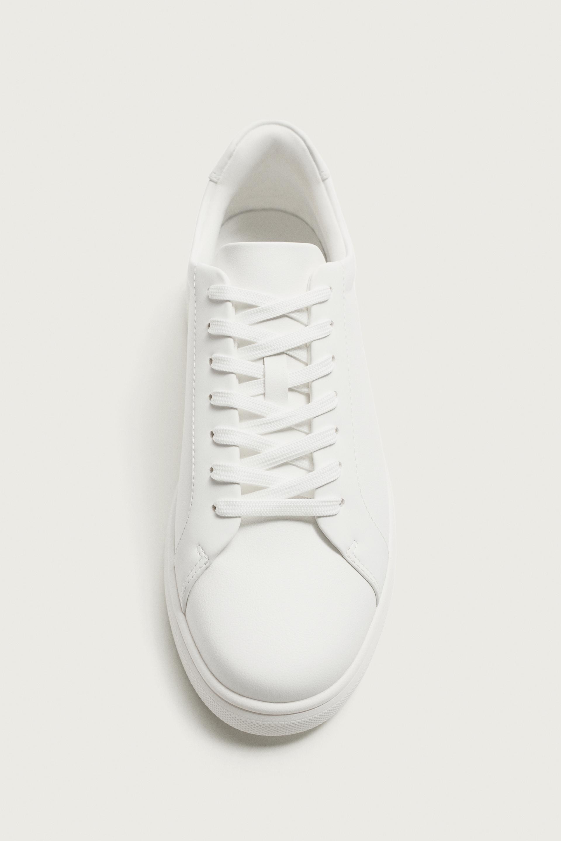 Zara Chunky Lace-Up Sneakers — White