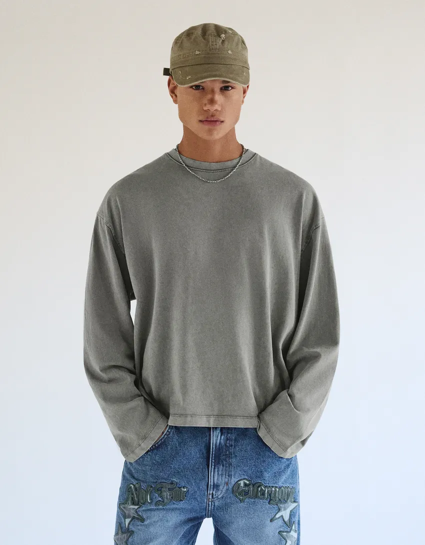 T-shirt Boxy Manches Longues