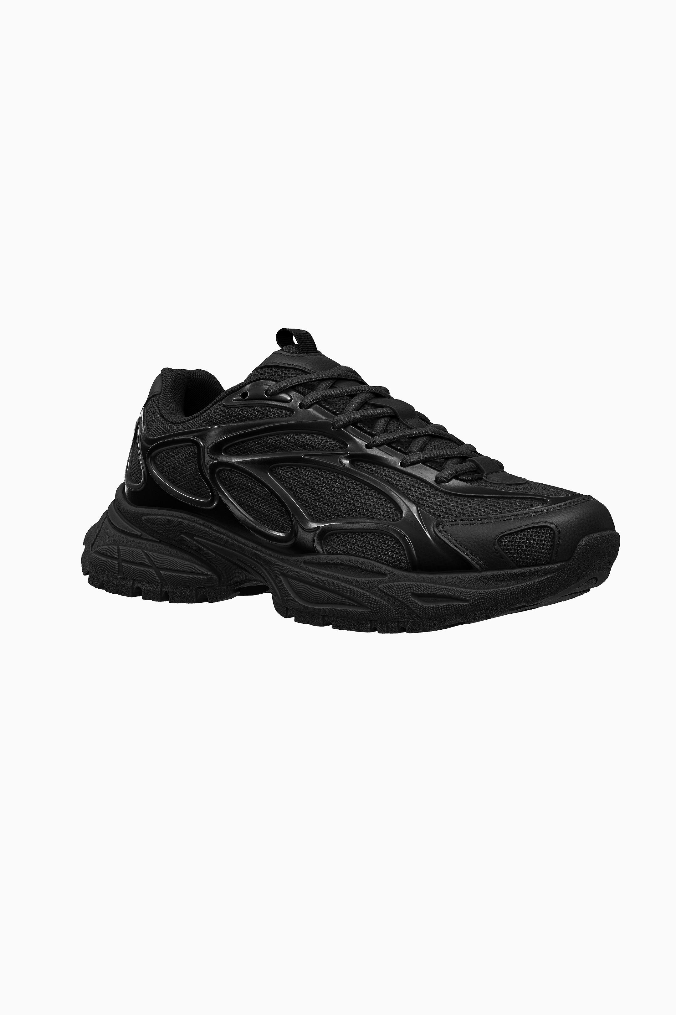 Bershka Starfit Chunky Lace Sneaker — Black
