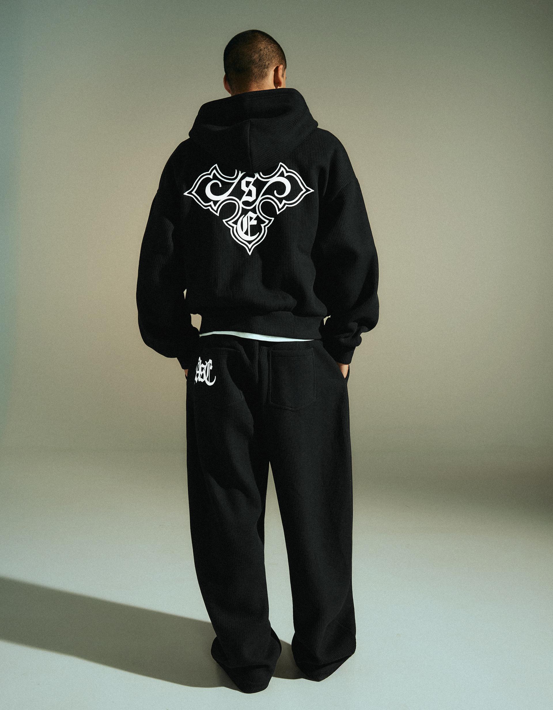 Bershka Waffle Balloon Pants — Noir