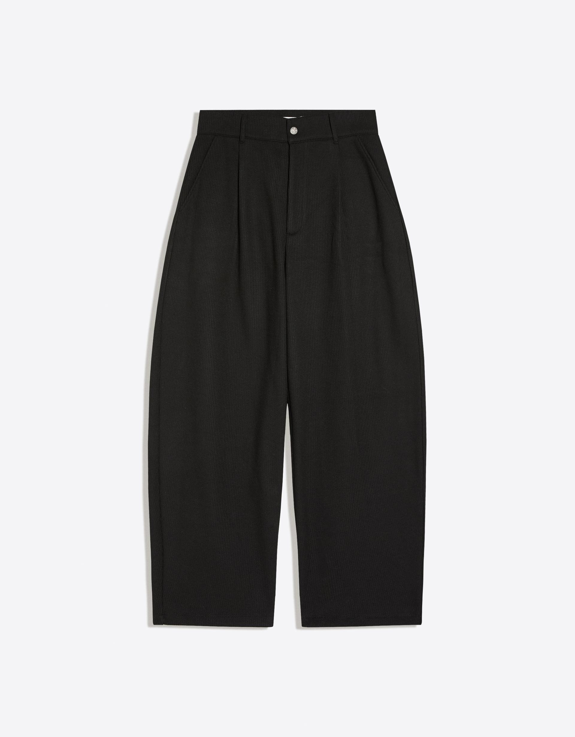 Bershka Waffle Balloon Pants — Noir
