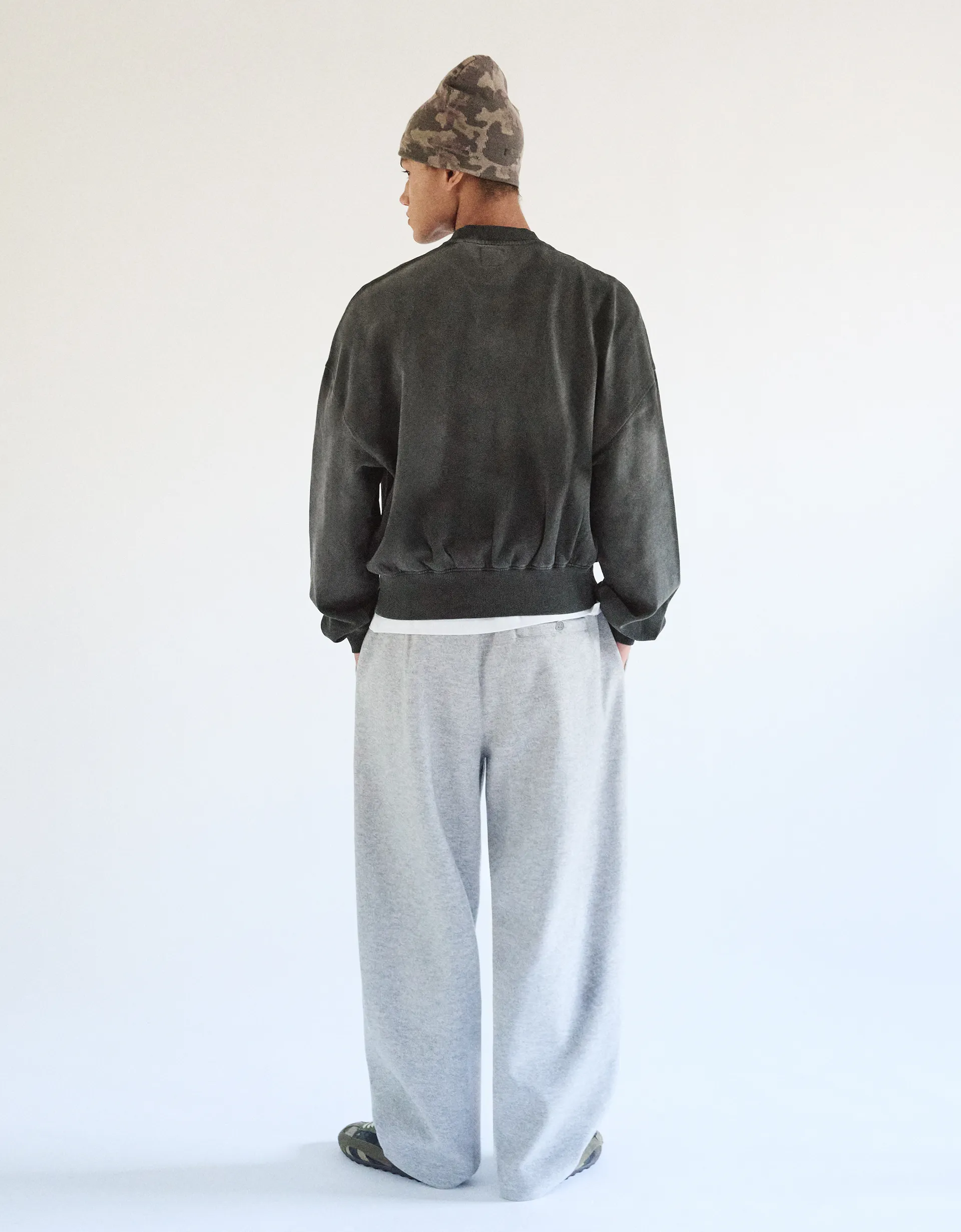 Bershka Faded Wash Crewneck Sweatshirt