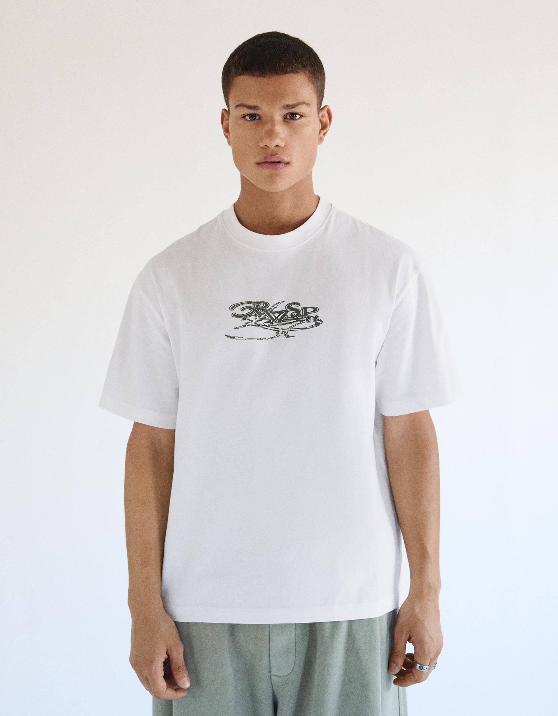 Bershka Boxy Fit Printed Tee