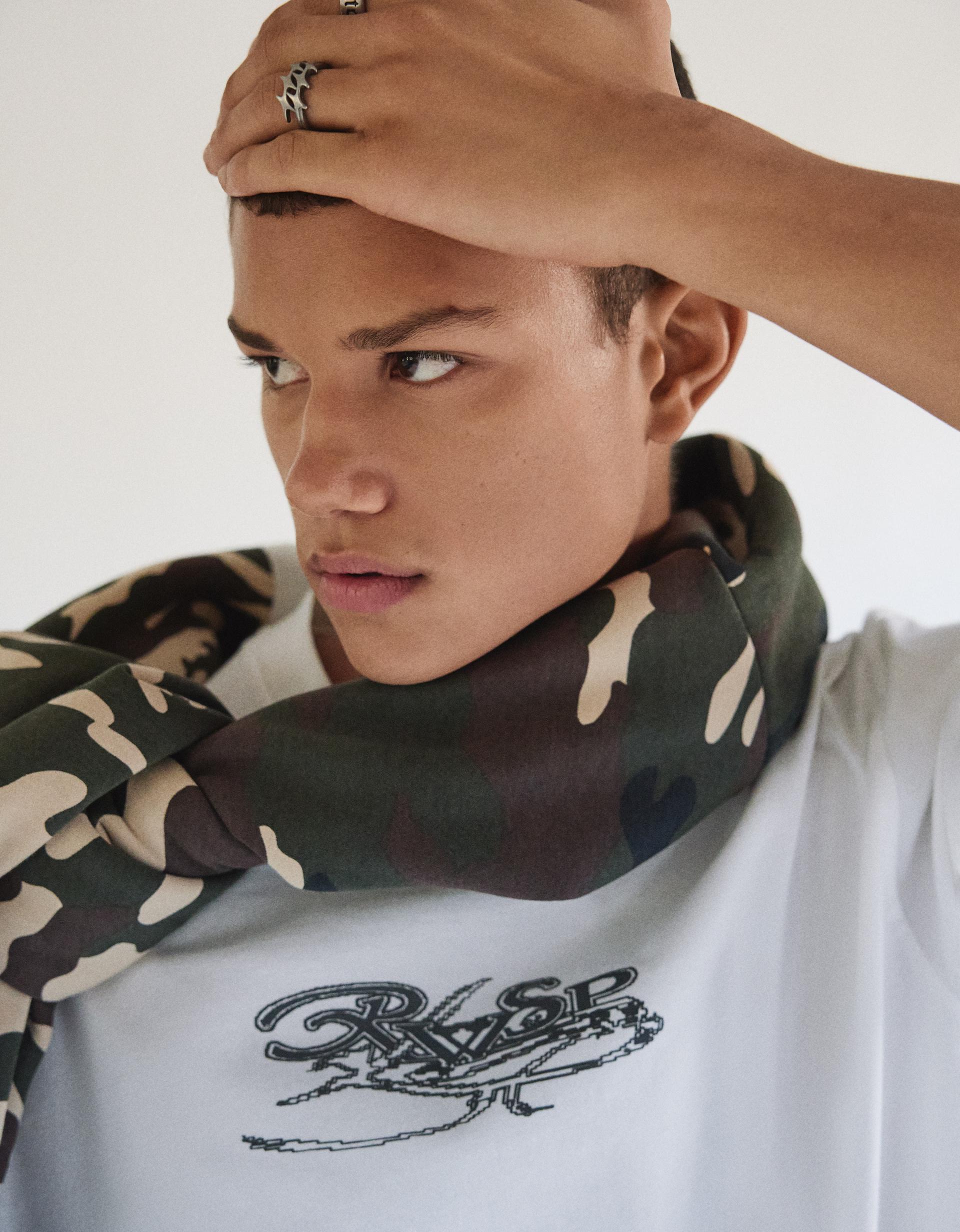 Bershka Boxy Fit Printed Tee