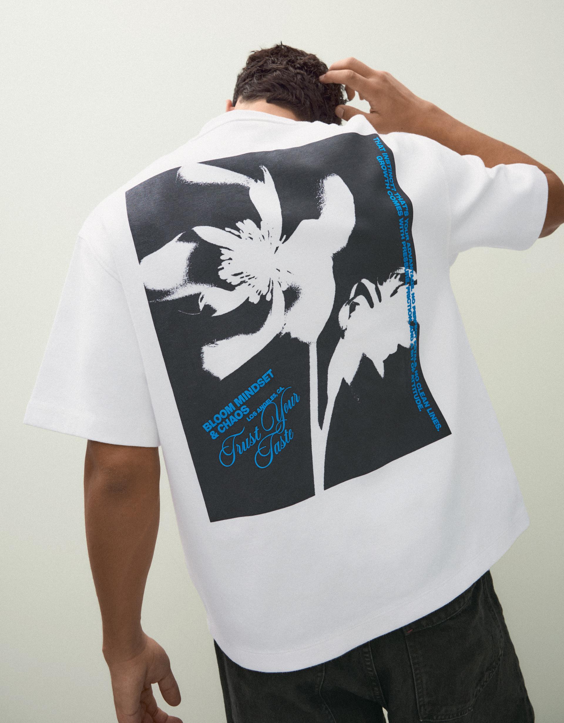Bershka Printed Short-Sleeve Tee