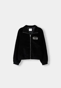 Bershka Quilted Bomber Jacket — royal blue