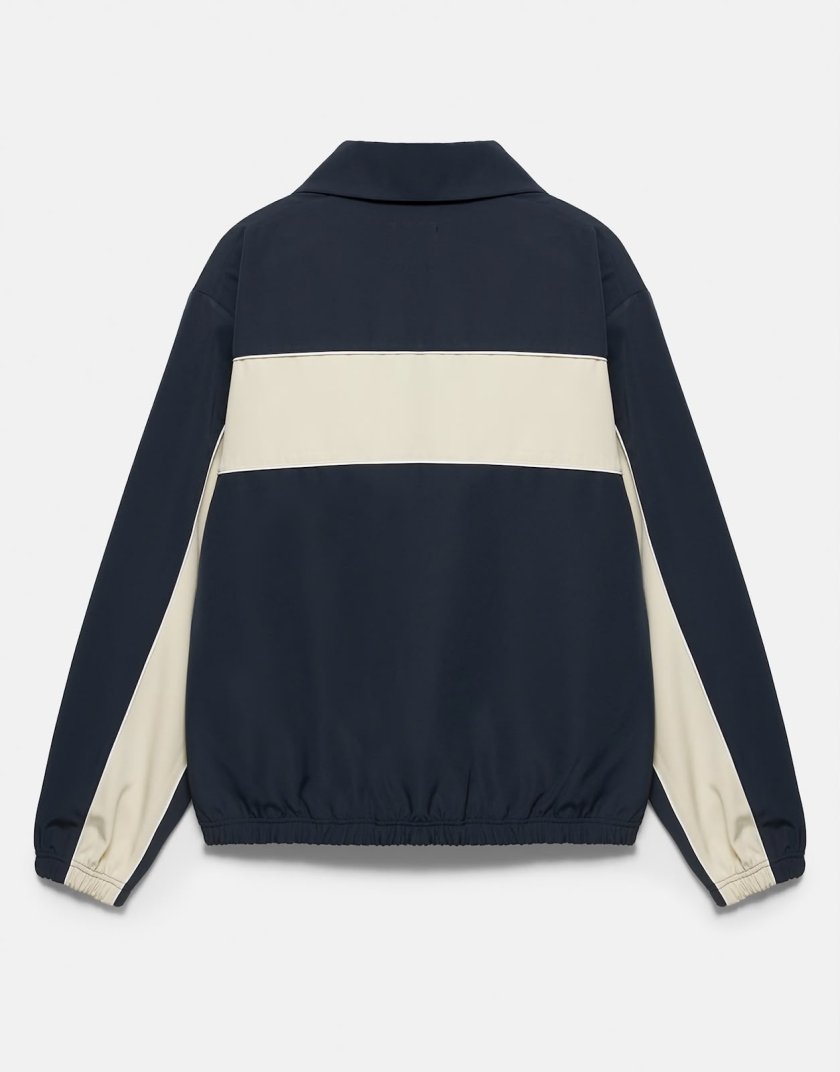 Pull&Bear Pull&Bear Panel Zip Jacket — Black/Ecru