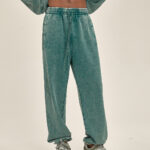 MEN'S ACID WASHED JOGGER PANTS- GREEN - Image 6
