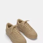PB Monochrome Faux Leather Lace-Up Sneakers - Image 7