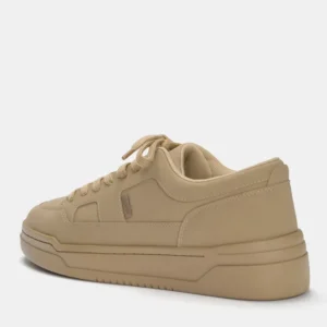 PB Monochrome Faux Leather Lace-Up Sneakers