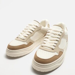 ZARA Cream & Camel Contrast Panel Design