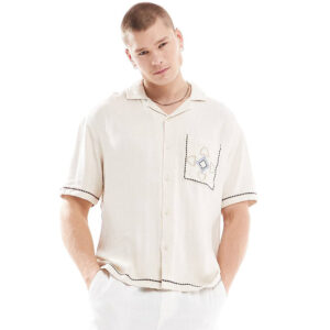 ZARA Linen Shirt – Embroidered