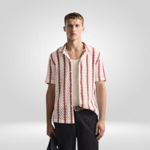 ZARA Striped Crochet Shirt